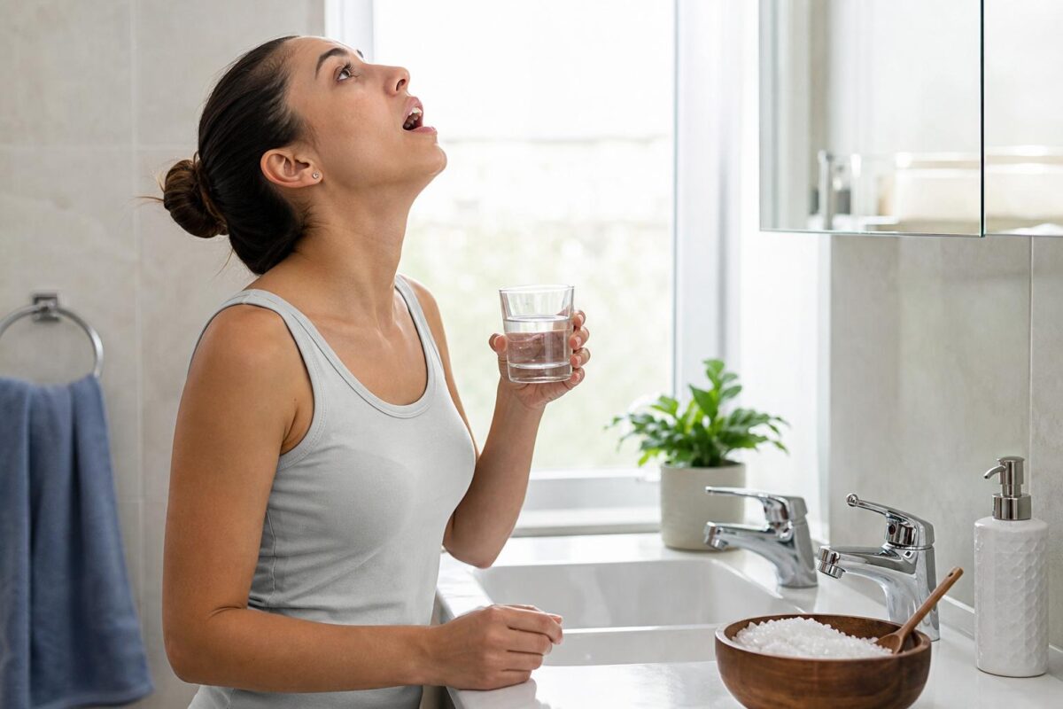 Gargarisme au sel : bienfaits réels et mode d’emploi fiable pour calmer une gorge irritée