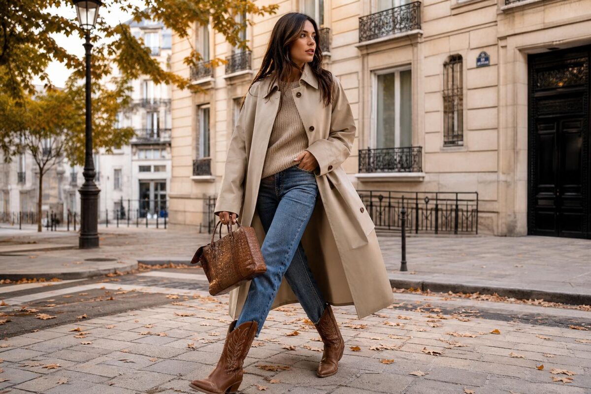 Tenues avec des santiags tendance cet automne : 9 associations faciles pour un style affirmé